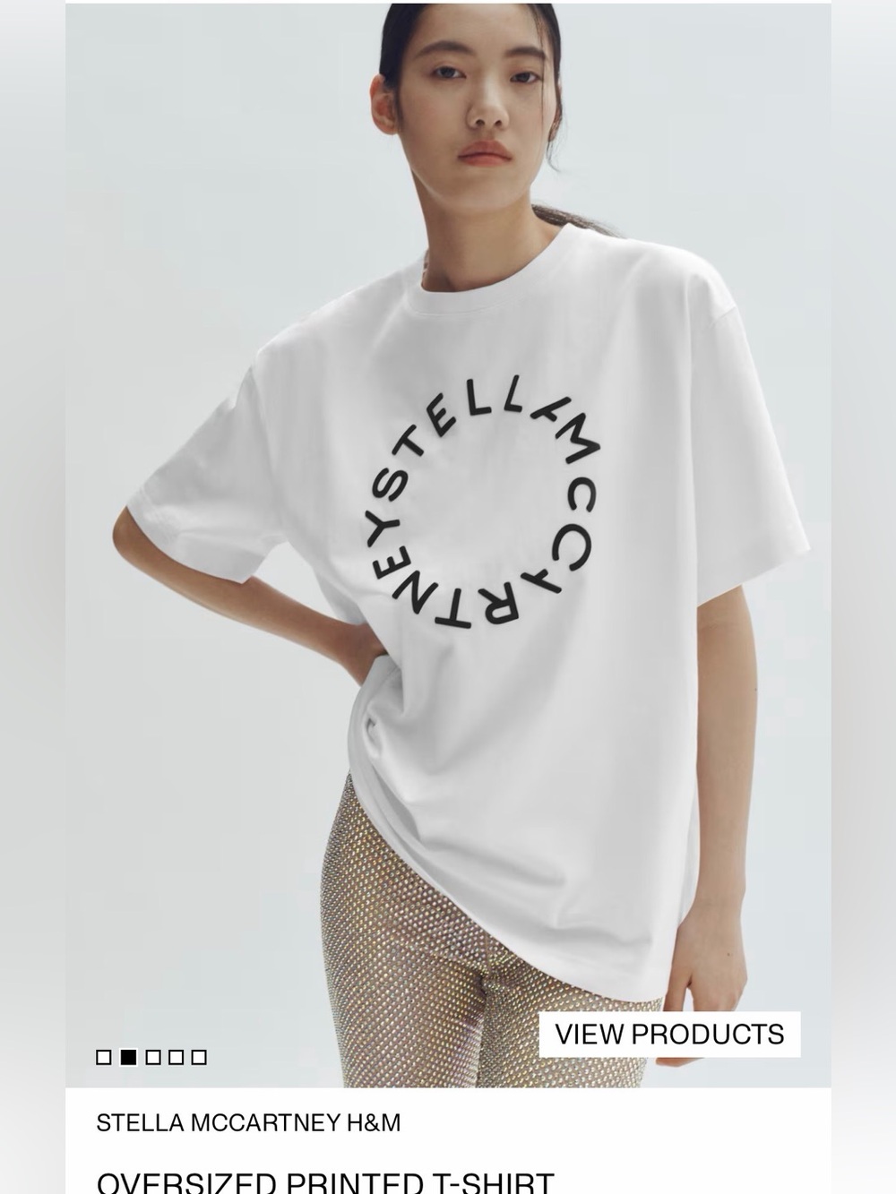 Stella McCartney x H&M oversized printed tshirt - Size XS